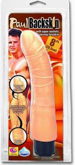  Vibrator Waterproof Clasic Paul BackSkin cu imitatie de preput, 20 cm