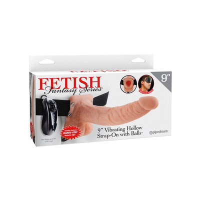 Fetish Fantasy 9 Vibrating Hollow Strap On With Balls