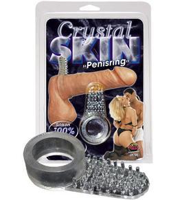 Inel erectie penis Crystal Skin Penisring cu stimulare clitoridiana