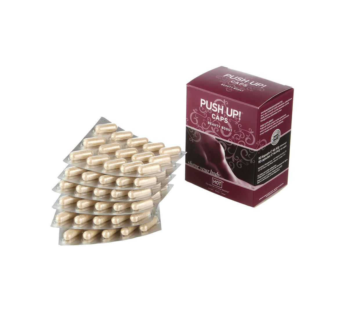 Pastilele Hot Push Up pentru marirea naturala a sanilor, 90 de capsule/cutie