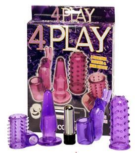 Set 4Play, minivibrator, mansoane, prelungitoare pentru petrecere in cuplu