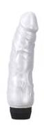 Vibrator Clasic Jelly Alb metalizat, 17 cm