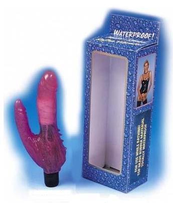 Vibrator Dublu Waterproof Jelly, 17 cm